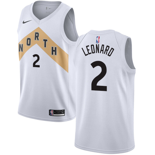 Personalized Raptors #2 Kawhi Leonard White NBA Swingman City Edition 2018 19 Jersey