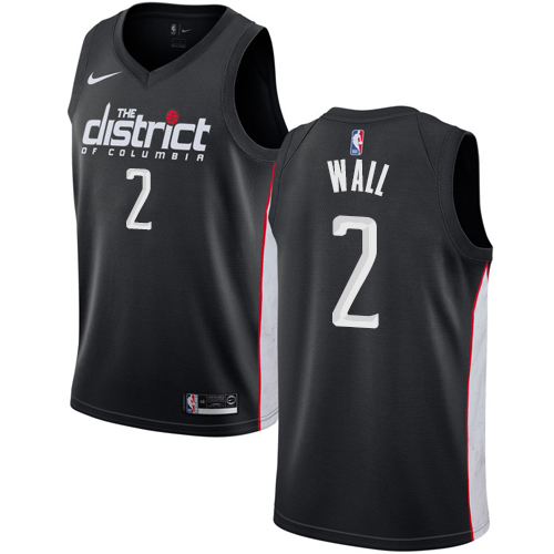 Personalized Wizards #2 John Wall Black NBA Swingman City Edition 2018 19 Jersey