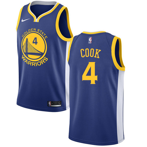 Personalized Warriors #4 Quinn Cook Blue NBA Swingman Icon Edition Jersey