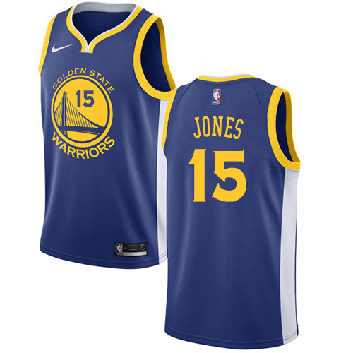 Personalized Warriors #15 Damian Jones Blue NBA Swingman Icon Edition Jersey