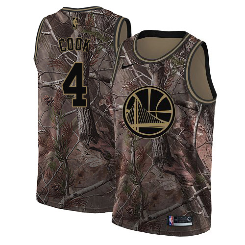 Personalized Warriors #4 Quinn Cook Camo NBA Swingman Realtree Collection Jersey