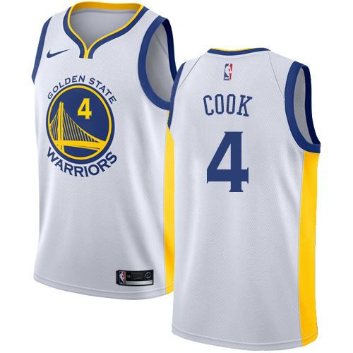 Personalized Warriors #4 Quinn Cook White NBA Swingman Association Edition Jersey