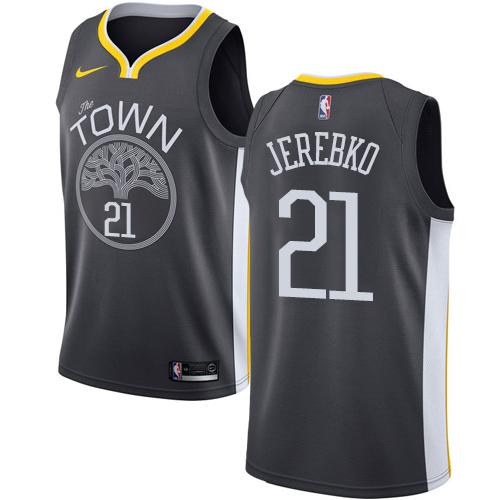 Personalized Warriors #21 Jonas Jerebko Black NBA Swingman Statement Edition Jersey