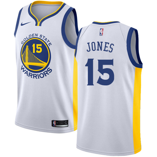 Personalized Warriors #15 Damian Jones White NBA Swingman Association Edition Jersey