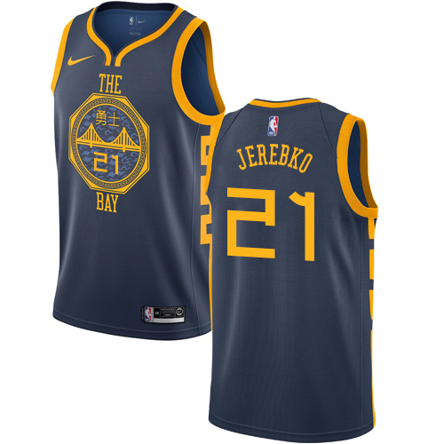 Personalized Warriors #21 Jonas Jerebko Navy NBA Swingman City Edition 2018 19 Jersey
