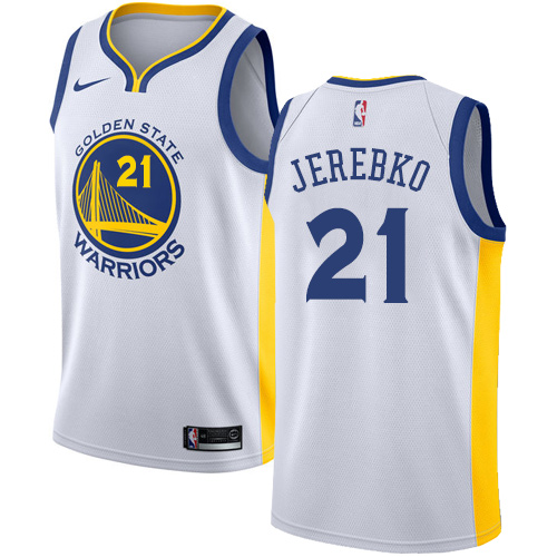 Personalized Warriors #21 Jonas Jerebko White NBA Swingman Association Edition Jersey