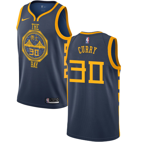 Personalized Warriors #30 Stephen Curry Navy NBA Swingman City Edition 2018 19 Jersey