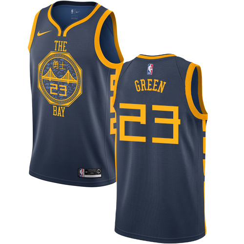 Personalized Warriors #23 Draymond Green Navy NBA Swingman City Edition 2018 19 Jersey