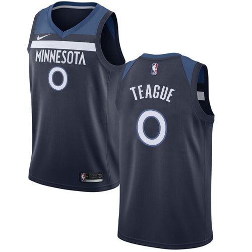 Personalized Timberwolves #0 Jeff Teague Navy Blue NBA Swingman Icon Edition Jersey