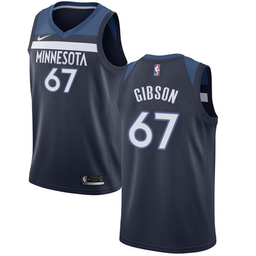 Personalized Timberwolves #67 Taj Gibson Navy Blue NBA Swingman Icon Edition Jersey
