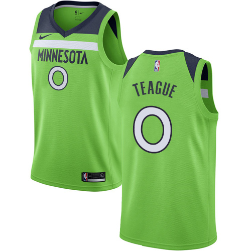 Personalized Timberwolves #0 Jeff Teague Green NBA Swingman Statement Edition Jersey