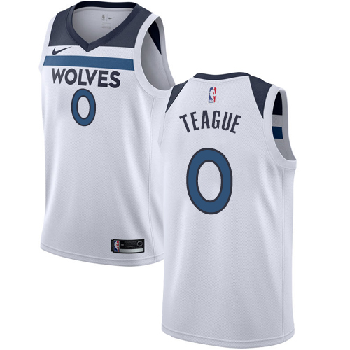Personalized Timberwolves #0 Jeff Teague White NBA Swingman Association Edition Jersey