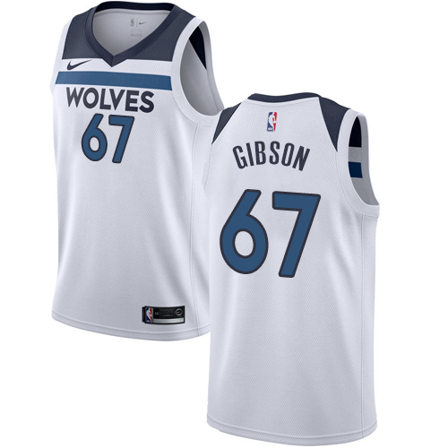 Personalized Timberwolves #67 Taj Gibson White NBA Swingman Association Edition Jersey