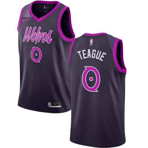 Personalized Timberwolves #0 Jeff Teague Purple NBA Swingman City Edition 2018 19 Jersey