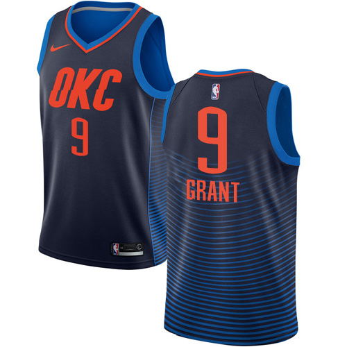 Personalized Thunder #9 Jerami Grant Navy Blue NBA Swingman Statement Edition Jersey