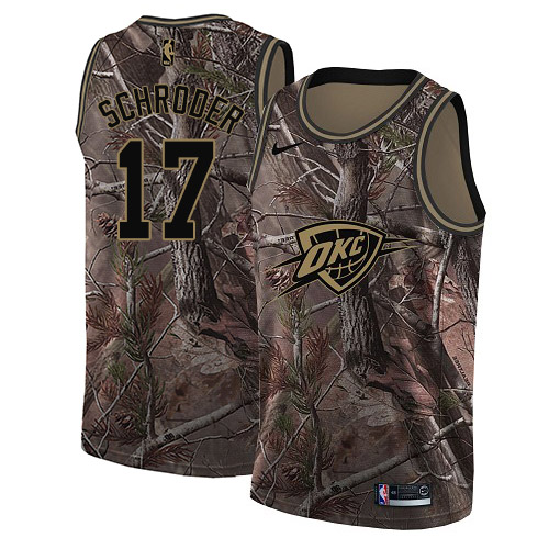 Personalized Thunder #17 Dennis Schroder Camo NBA Swingman Realtree Collection Jersey