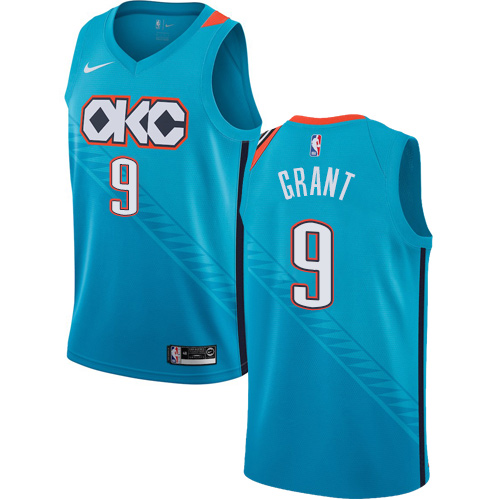 Personalized Thunder #9 Jerami Grant Turquoise NBA Swingman City Edition 2018 19 Jersey