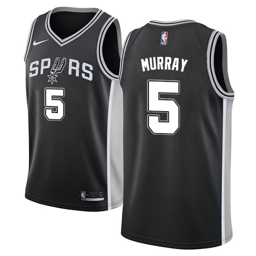 Personalized Spurs #5 Dejounte Murray Black NBA Swingman Icon Edition Jersey