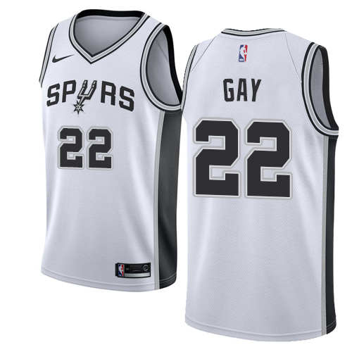 Personalized Spurs #22 Rudy Gay White NBA Swingman Association Edition Jersey
