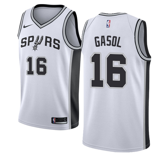 Personalized Spurs #16 Pau Gasol White NBA Swingman Association Edition Jersey