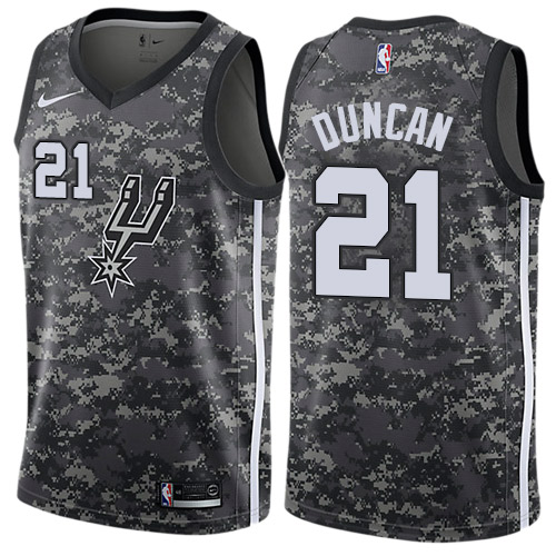 Personalized Spurs #21 Tim Duncan Black NBA Swingman City Edition 2018 19 Jersey