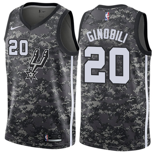 Personalized Spurs #20 Manu Ginobili Black NBA Swingman City Edition 2018 19 Jersey