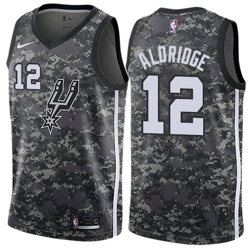 Personalized Spurs #12 LaMarcus Aldridge Black NBA Swingman City Edition 2018 19 Jersey