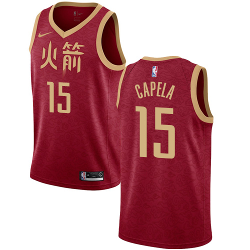 Personalized Rockets #15 Clint Capela Red NBA Swingman City Edition 2018 19 Jersey