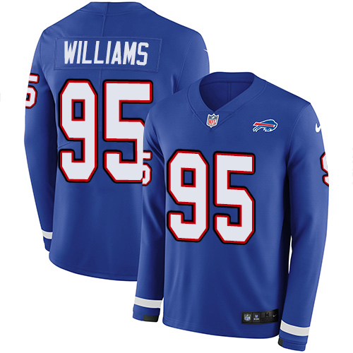 Personalized Bills #95 Kyle Williams Royal Blue Team Color Men’s Stitched NFL Limited Therma Long Sleeve Jersey