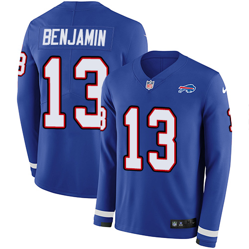 Personalized Bills #13 Kelvin Benjamin Royal Blue Team Color Men’s Stitched NFL Limited Therma Long Sleeve Jersey