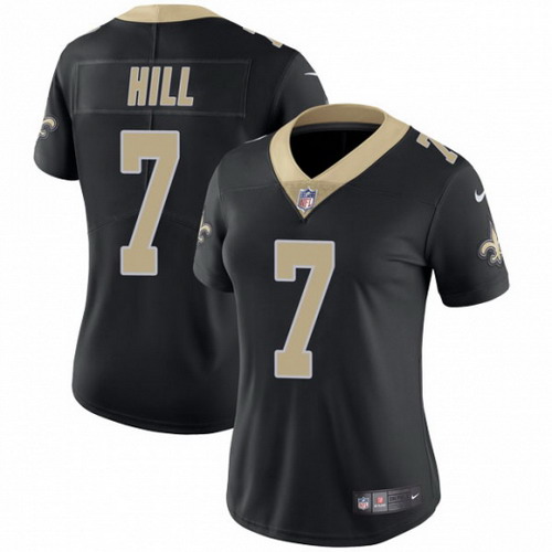 Personalized Women New Orleans Saints #7 Taysom Hill Untouchable Limited Black Jersey