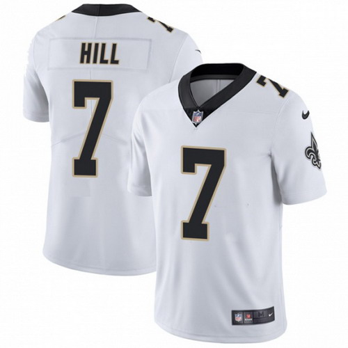 Personalized Men’s New Orleans Saints #7 Taysom Hill Untouchable Limited White Jersey