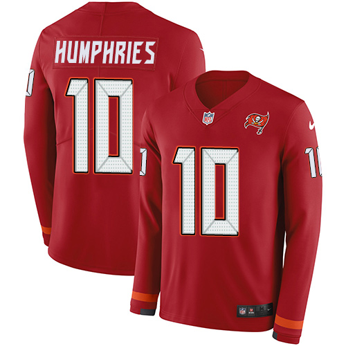 Personalized Buccaneers #10 Adam Humphries Red Team Color Men’s Stitched NFL Limited Therma Long Sleeve Jersey