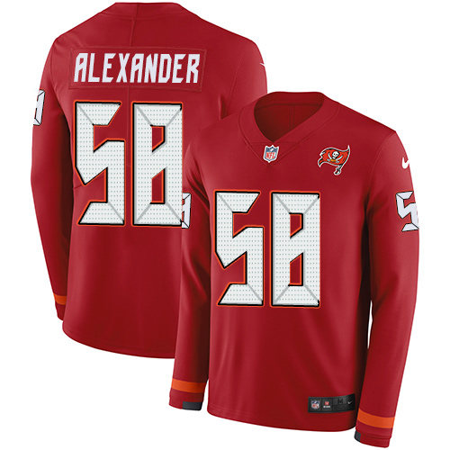 Personalized Buccaneers #58 Kwon Alexander Red Team Color Men’s Stitched NFL Limited Therma Long Sleeve Jersey