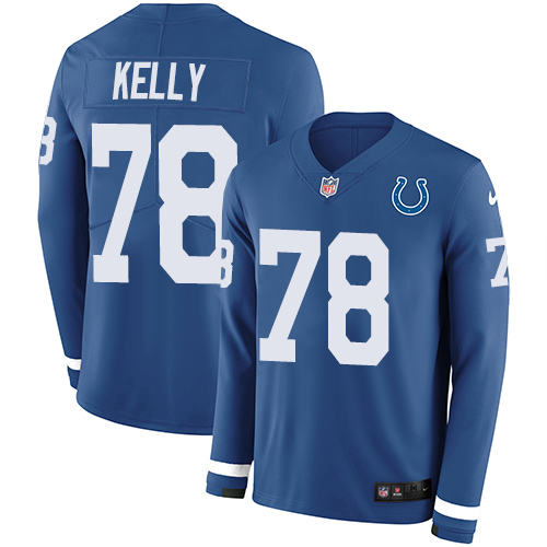 Personalized Colts #78 Ryan Kelly Royal Blue Team Color Men’s Stitched NFL Limited Therma Long Sleeve Jersey