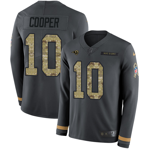 Personalized Rams #10 Pharoh Cooper Anthracite Salute to Service Men’s Stitched NFL Limited Therma Long Sleeve Jersey