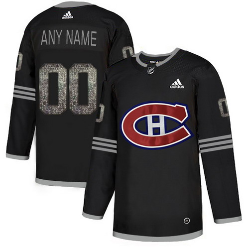 Personalized Canadiens Black Shadow Logo Print Men’sized Jersey