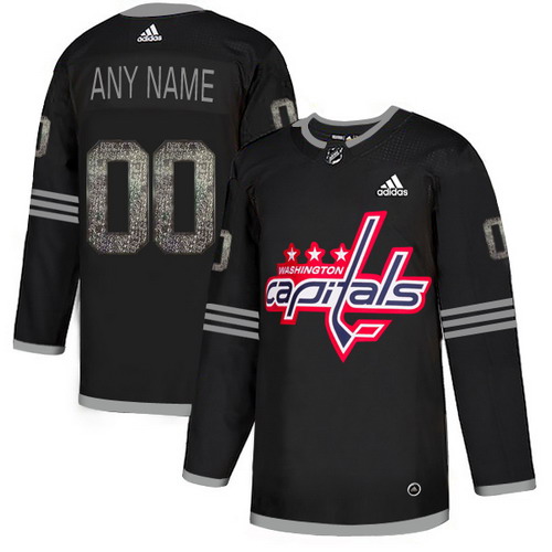 Personalized Capitals Black Logo Print Black Shadow Jersey