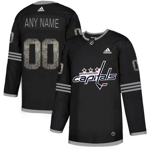 Personalized Capitals Black Shadow Logo Print Men’sized Jersey