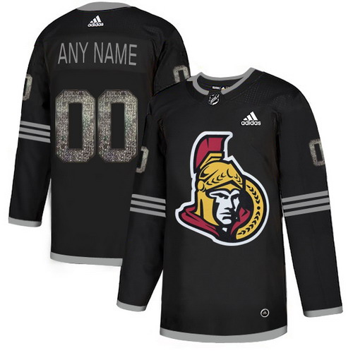 Personalized Senators Black Shadow Logo Print Men’sized Jersey