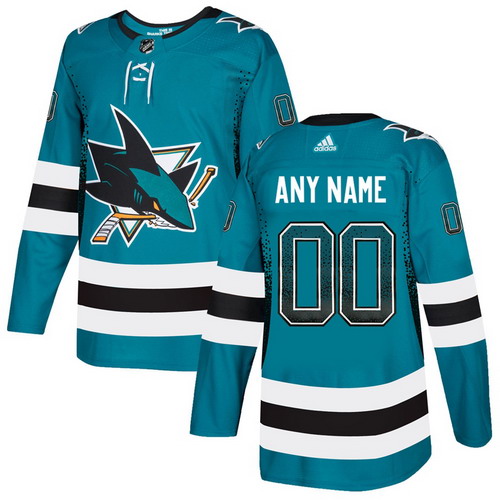 Personalized San Jose Sharks Teal Men’sized Drift Fashion Jersey