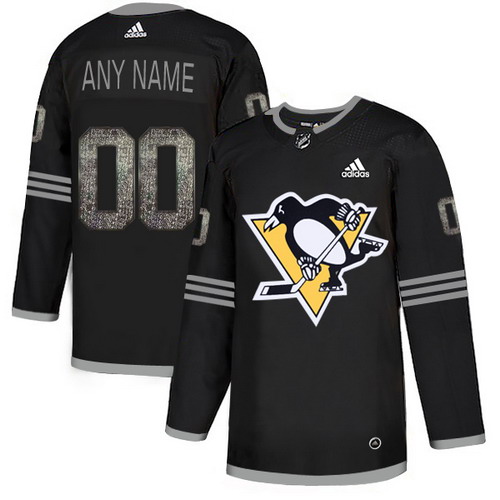 Personalized Penguins Black Shadow Logo Print Men’sized Jersey
