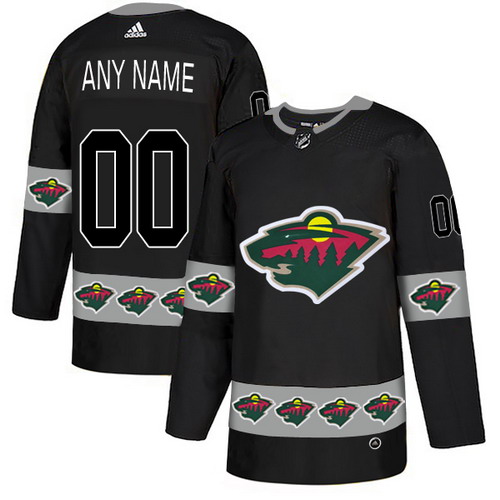 Personalized Minnesota Wild Black Men’sized Team Logos Fashion Jersey