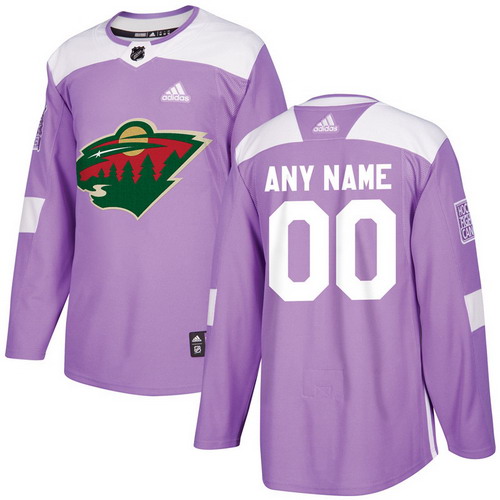 Personalized Men’s Minnesota Wild Purple Hockey Fights Cancer Practice Jersey