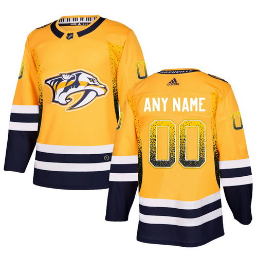 Personalized Nashville Predators Gold Men’sized Drift Fashion Jersey