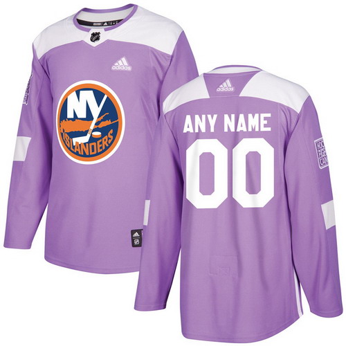 Personalized Men’s New York Islanders Purple Hockey Fights Cancer Practice Jersey