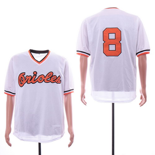 Personalized Orioles 8 Cal Ripken Jr White Mesh Throwback Jersey