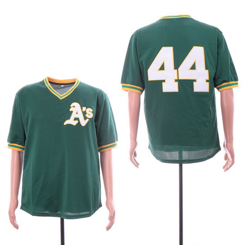 Personalized Athletics 44 Reggie Jackson Green Mesh Throwback Jersey