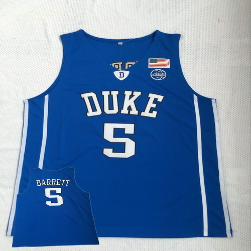 Personalized Duke Blue Devils 5 R.J. Barrett Blue College Basketball Jersey