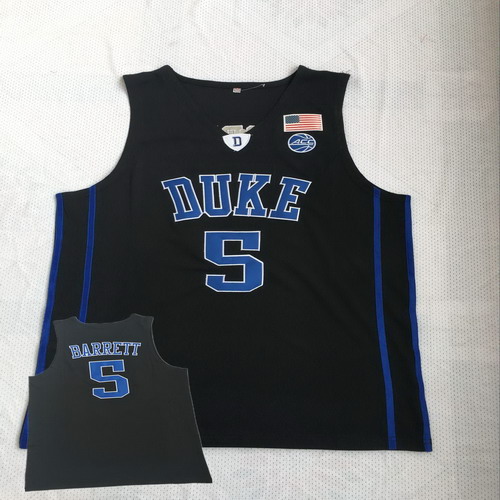 Personalized Duke Blue Devils 5 R.J. Barrett Black College Basketball Jersey